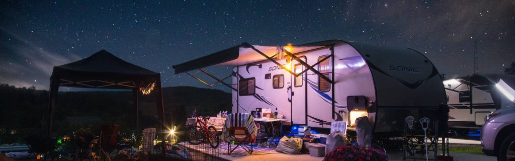 Trailer parked in an RV Park